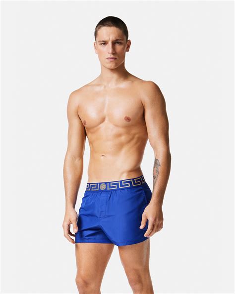 versace swim shorts blue|versace men's bathing suits.